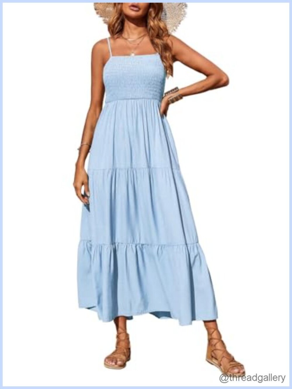 Women's Summer Maxi Dress Spaghetti Strap Sundress Beach Vacation